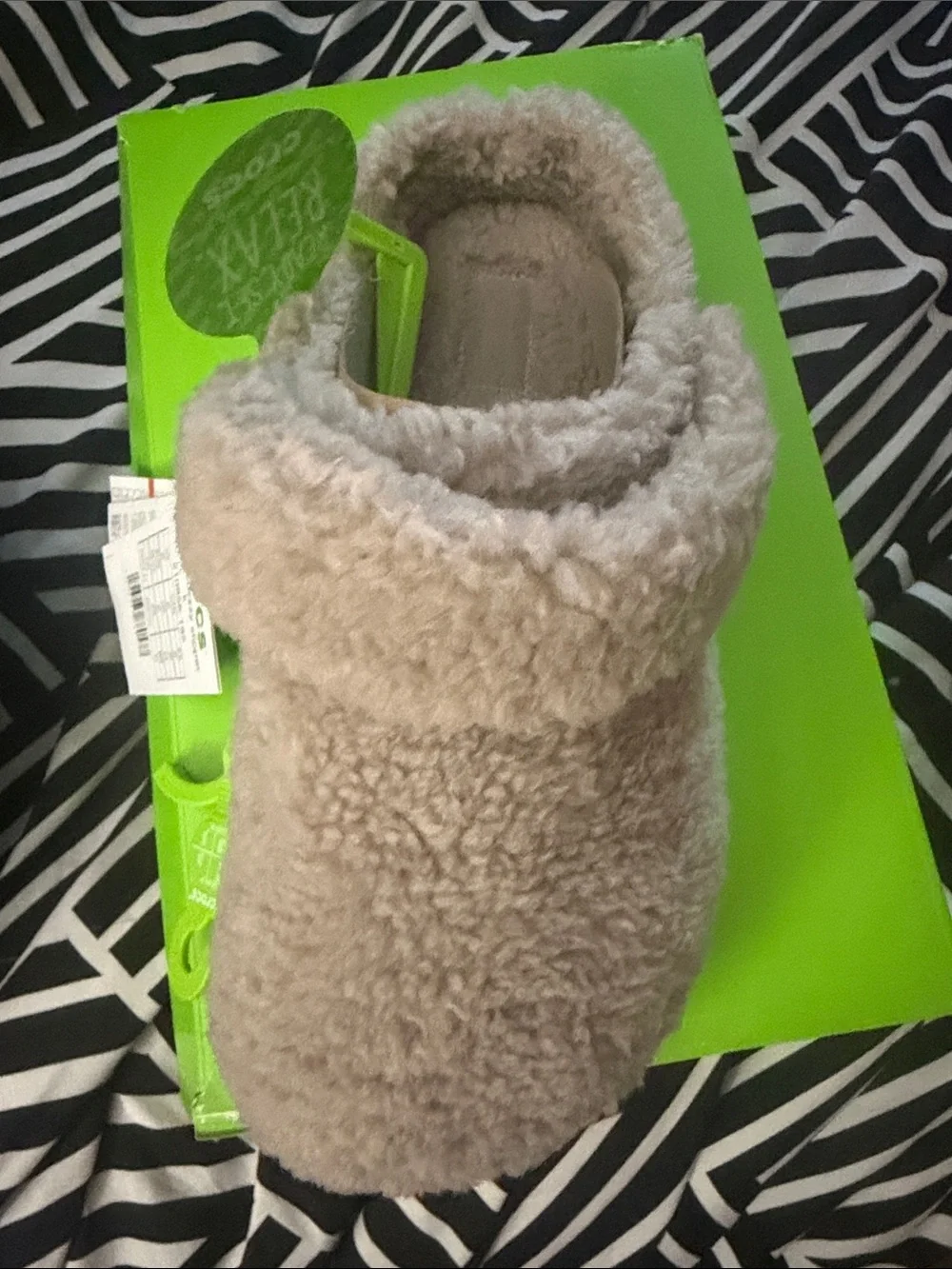 CROCS Kids Classic Cozy Lined Slipper in Taupe